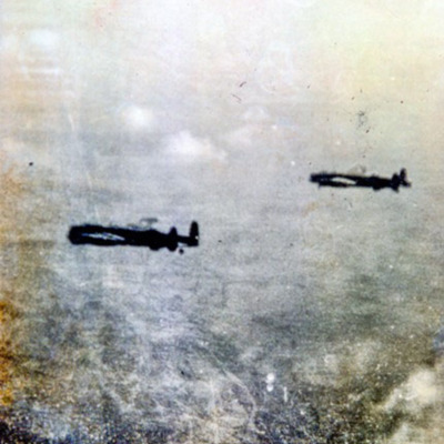 Two Lancasters in Flight